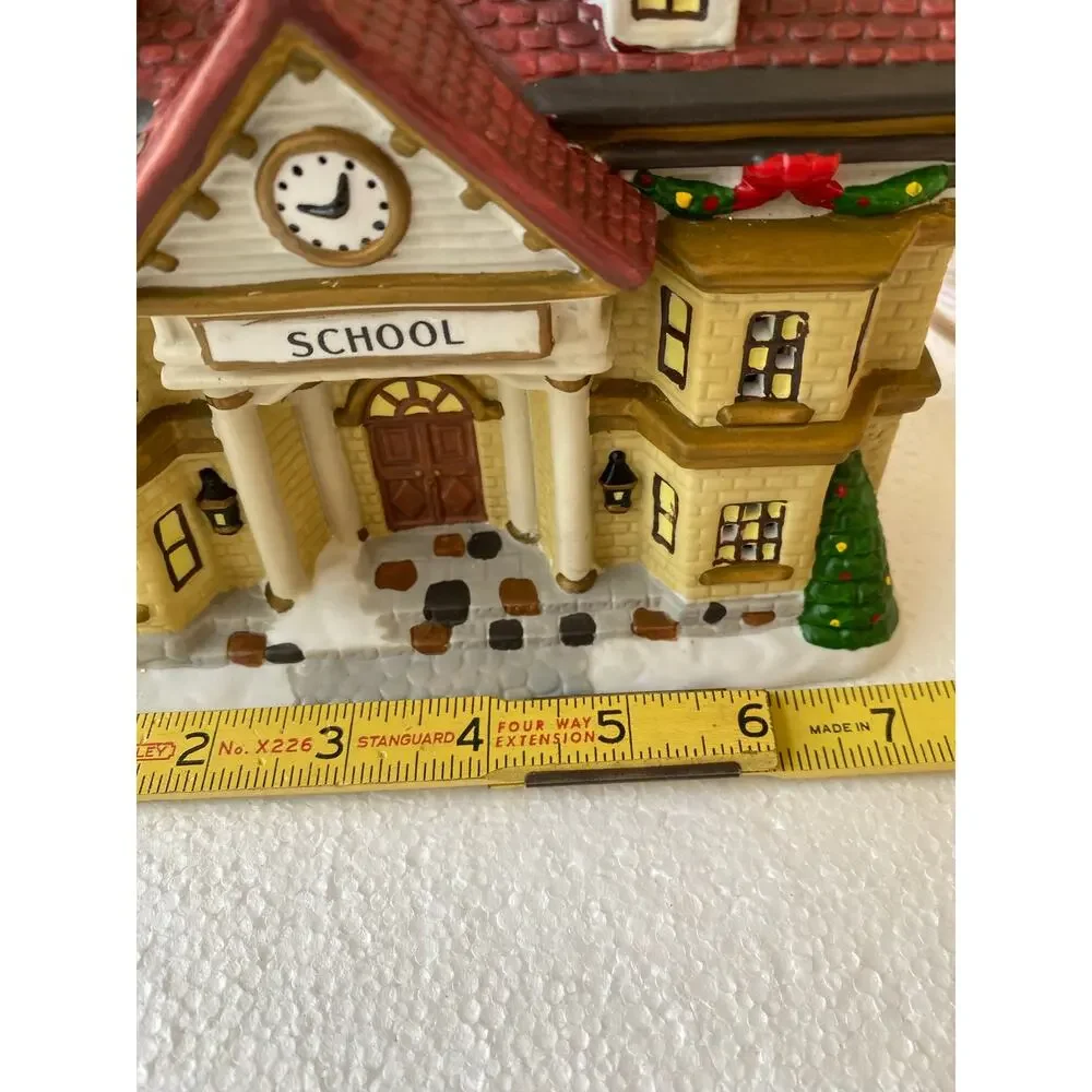 St. Nicholas Square ceramic Christmas decoration building village Illuminated